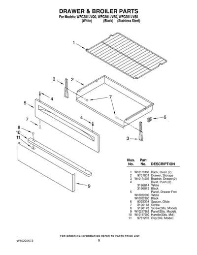 DRAWER & BROILER PARTS
