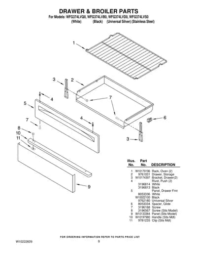DRAWER & BROILER PARTS
