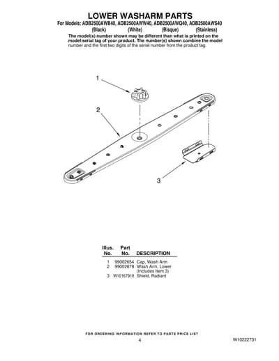 LOWER WASHARM PARTS