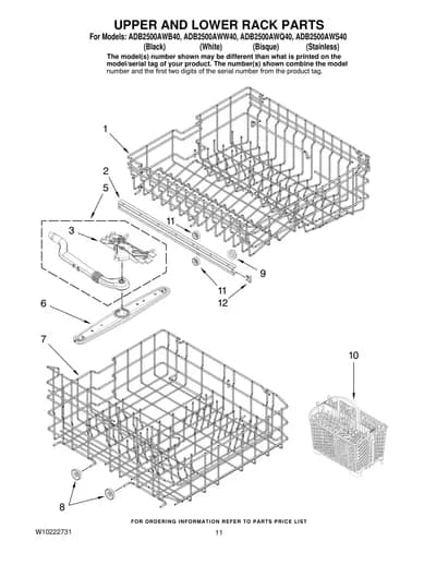 UPPER AND LOWER RACK PARTS