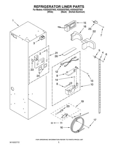 REFRIGERATOR LINER PARTS