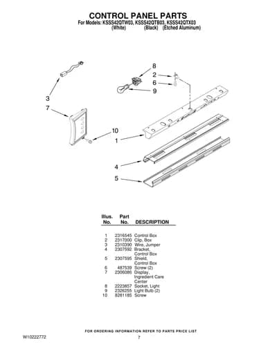 CONTROL PANEL PARTS