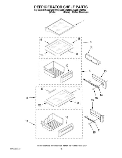 REFRIGERATOR SHELF PARTS
