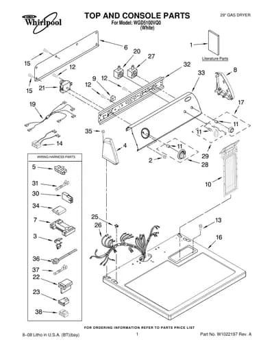 TOP AND CONSOLE PARTS