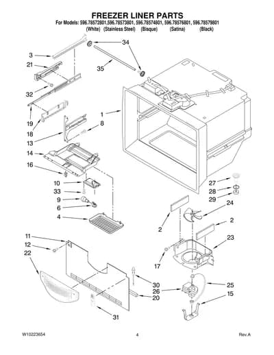 FREEZER LINER PARTS