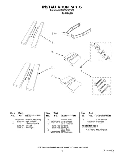 INSTALLATION PARTS