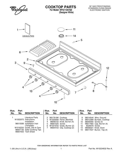 COOKTOP PARTS