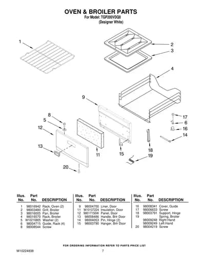 OVEN & BROILER PARTS