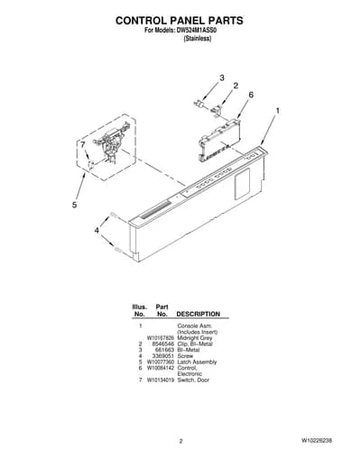 CONTROL PANEL PARTS