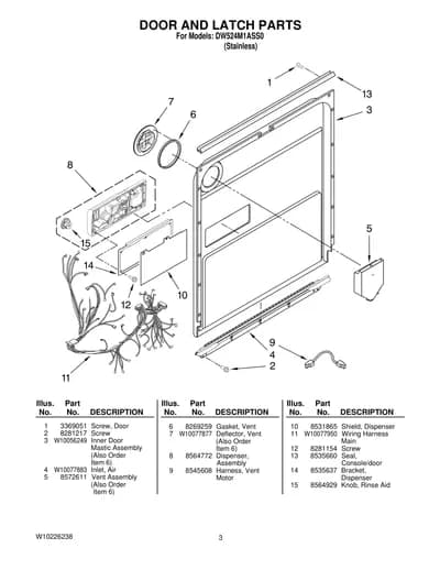 DOOR AND LATCH PARTS