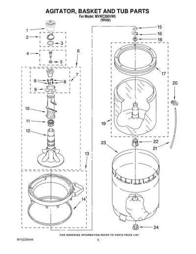 AGITATOR, BASKET AND TUB PARTS