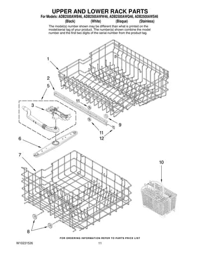 UPPER AND LOWER RACK PARTS