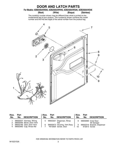 DOOR AND LATCH PARTS