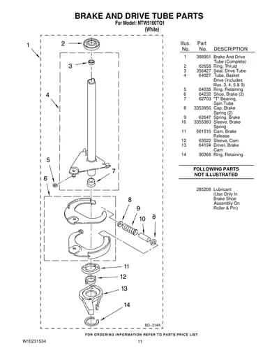 BRAKE AND DRIVE TUBE PARTS