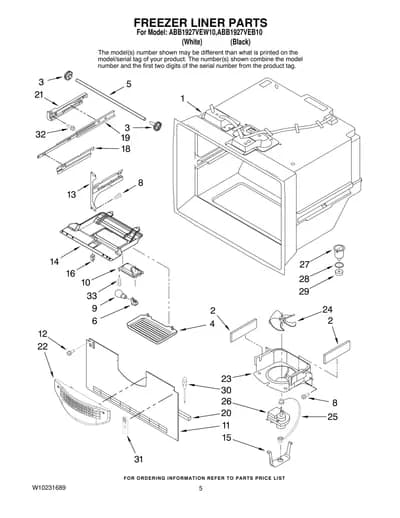 FREEZER LINER PARTS