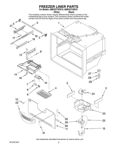 FREEZER LINER PARTS