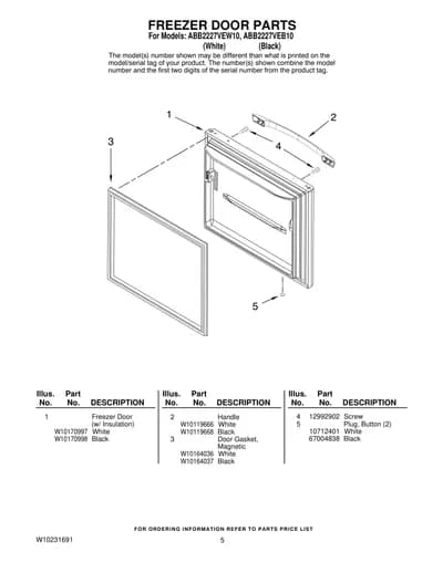 FREEZER DOOR PARTS