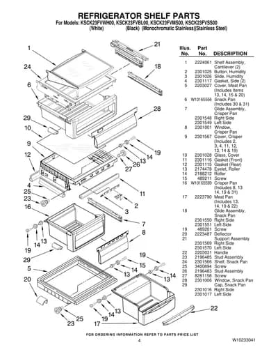 REFRIGERATOR SHELF PARTS