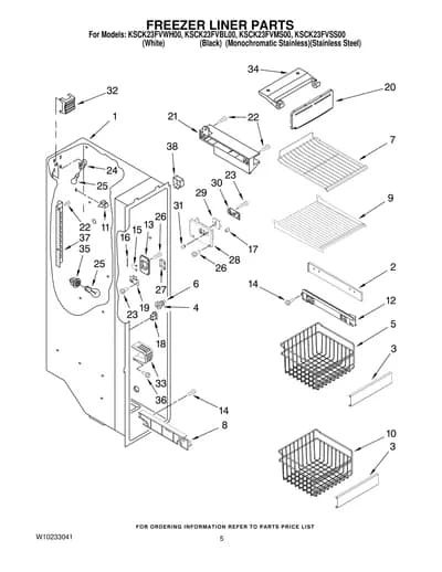 FREEZER LINER PARTS