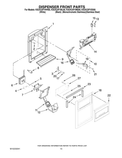 DISPENSER FRONT PARTS