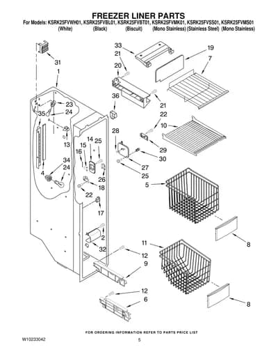 FREEZER LINER PARTS