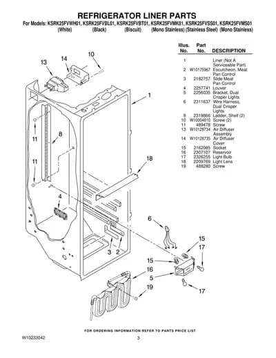 REFRIGERATOR LINER PARTS