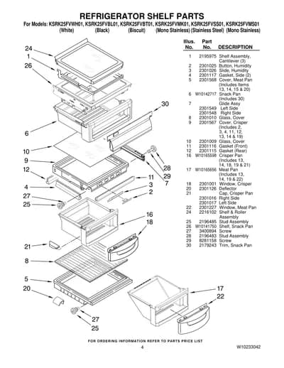 REFRIGERATOR SHELF PARTS