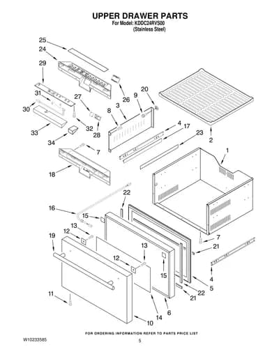 UPPER DRAWER PARTS