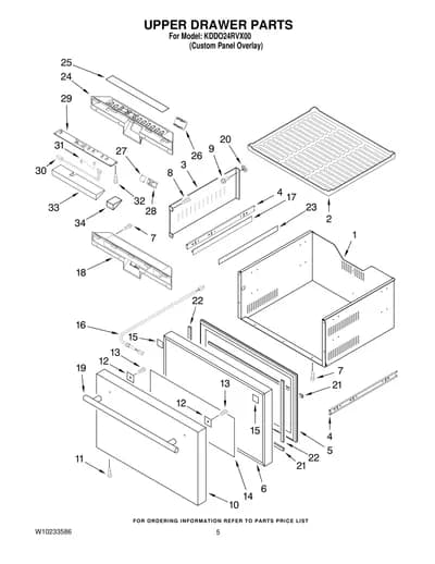 UPPER DRAWER PARTS