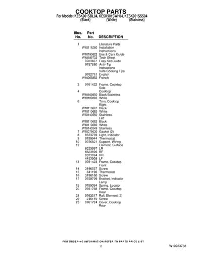 COOKTOP PARTS