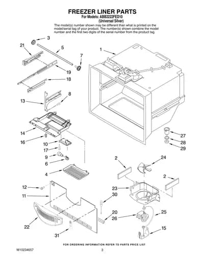 FREEZER LINER PARTS