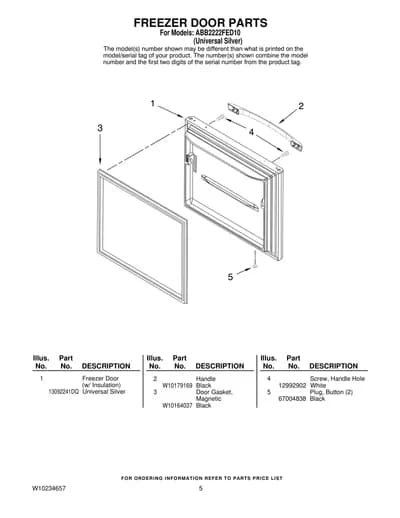 FREEZER DOOR PARTS