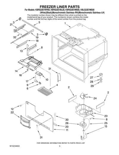 FREEZER LINER PARTS