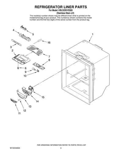REFRIGERATOR LINER PARTS