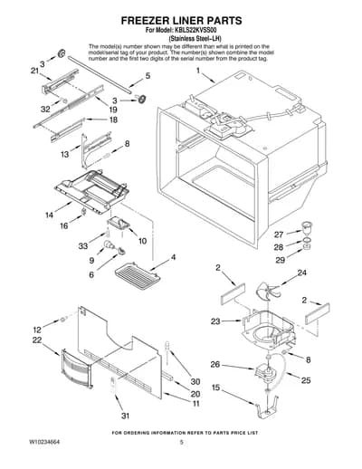 FREEZER LINER PARTS