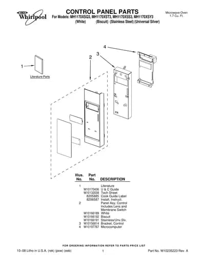 CONTROL PANEL PARTS