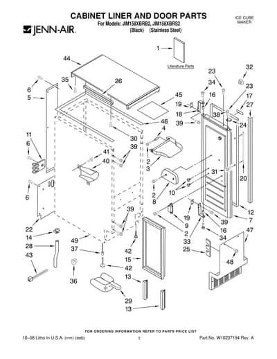 CABINET LINER AND DOOR PARTS