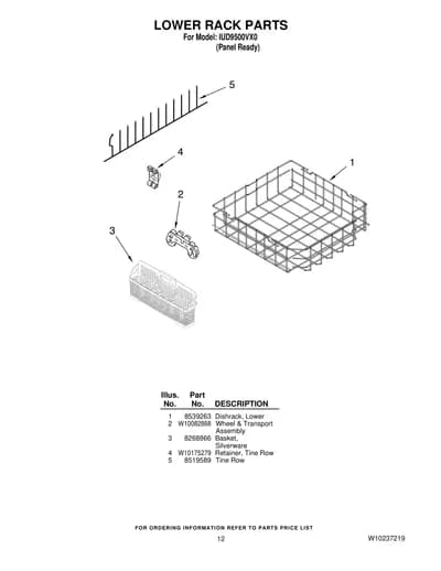 LOWER RACK PARTS