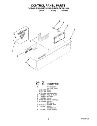 CONTROL PANEL PARTS