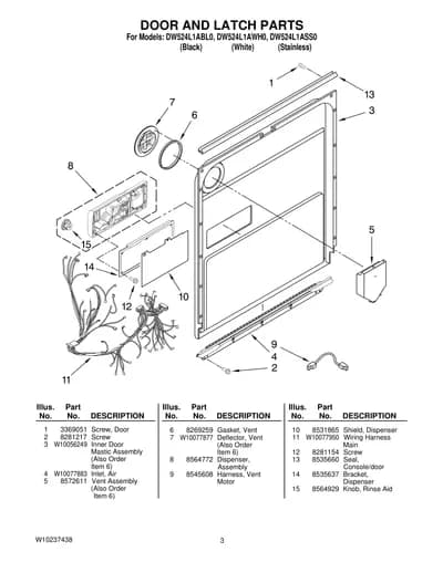 DOOR AND LATCH PARTS
