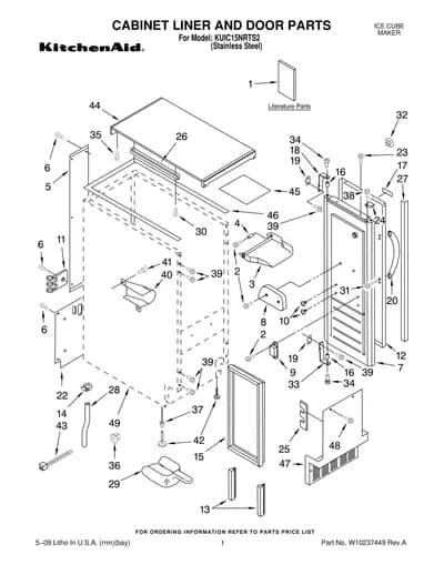 CABINET LINER AND DOOR PARTS