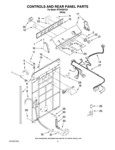CONTROLS AND REAR PANEL PARTS