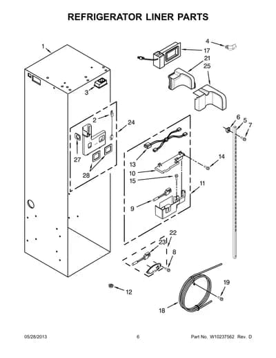 REFRIGERATOR LINER PARTS