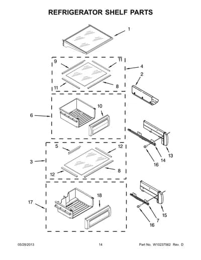 REFRIGERATOR SHELF PARTS