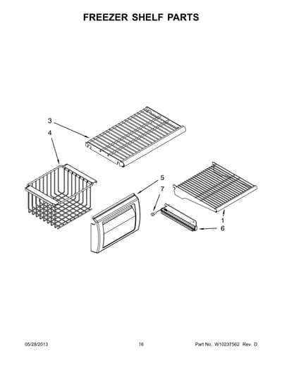 FREEZER SHELF PARTS