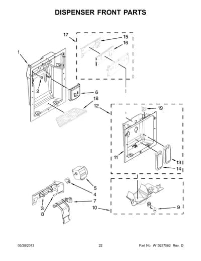DISPENSER FRONT PARTS