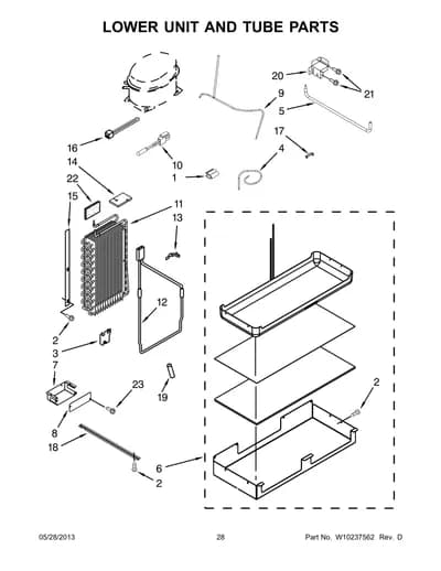 LOWER UNIT AND TUBE PARTS