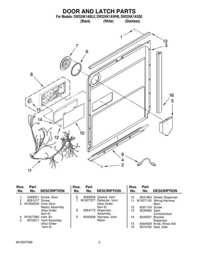 DOOR AND LATCH PARTS