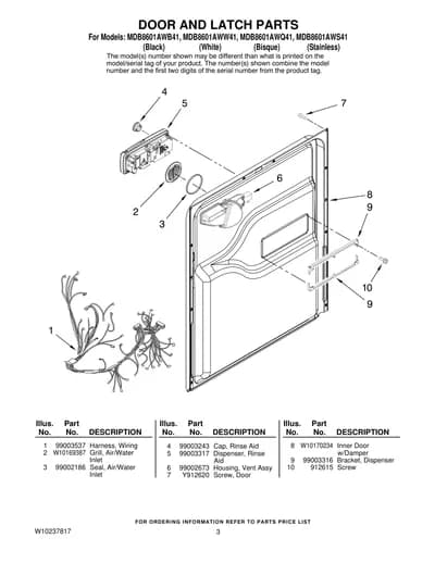 DOOR AND LATCH PARTS