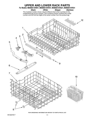 UPPER AND LOWER RACK PARTS